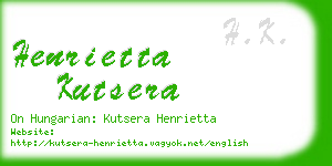 henrietta kutsera business card
